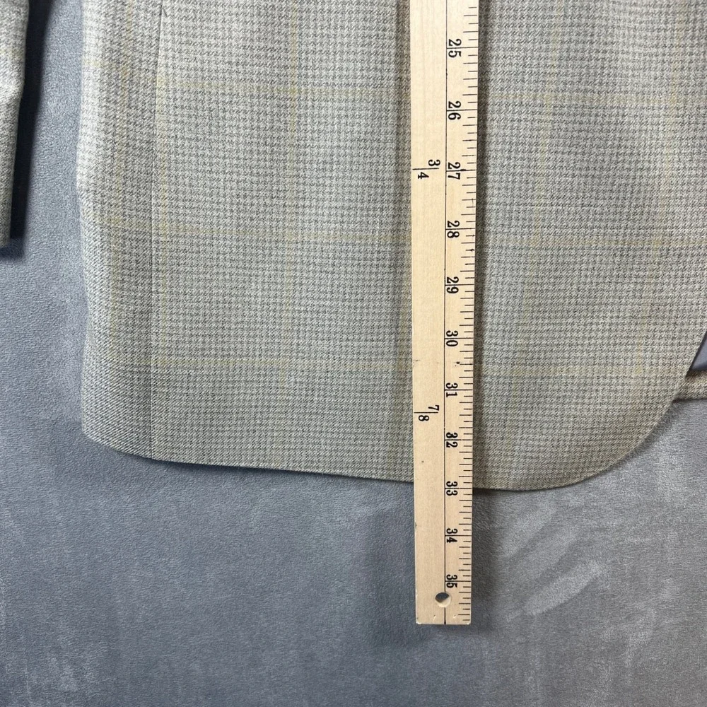 Paul Betenly Blazer Mens 44R Gray Plaid Wool Linen Lanificio Filarte Sport Coat